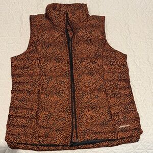 Lands' End Leopard Print Puffer Vest